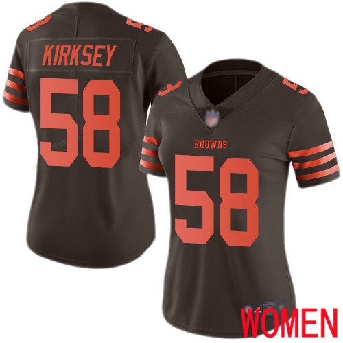 Cleveland Browns Christian Kirksey Women Brown Limited Jersey #58 NFL Football Rush Vapor Untouchable
